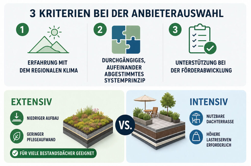 Umsetzung der Dachbegrünung Grafik